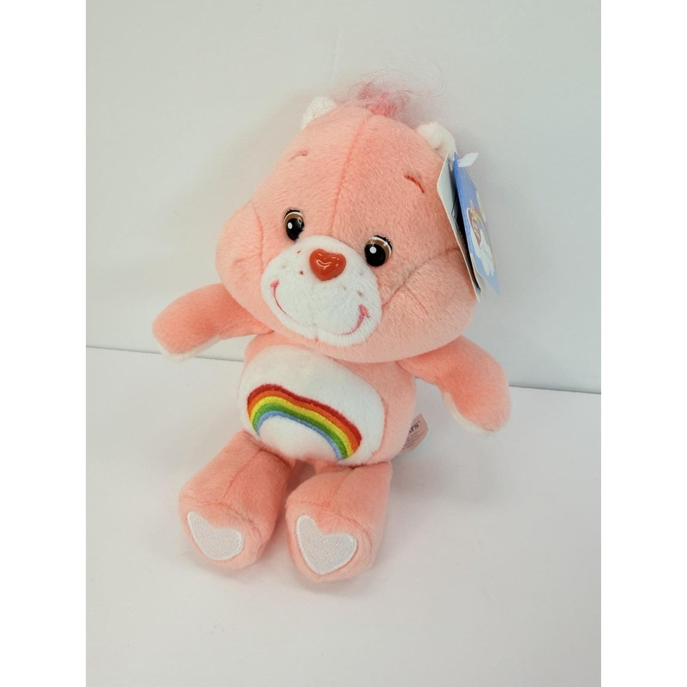 Care Bears Cheer Bear Pink Rainbow 8" Plush Stuffed Animal Toy Vintage 2002 #2